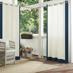 Waverly Sun N' Shade Hampton Border Blackout Grommet Single Window Panel Curtain