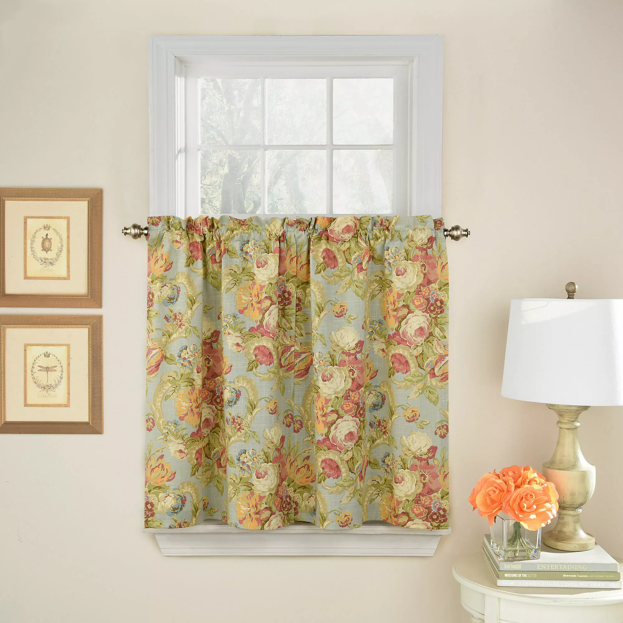 Waverly Spring Bling Tier Pair Window Curtains