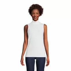 Lands' End Women's Lightweight Jersey Sleeveless Mock