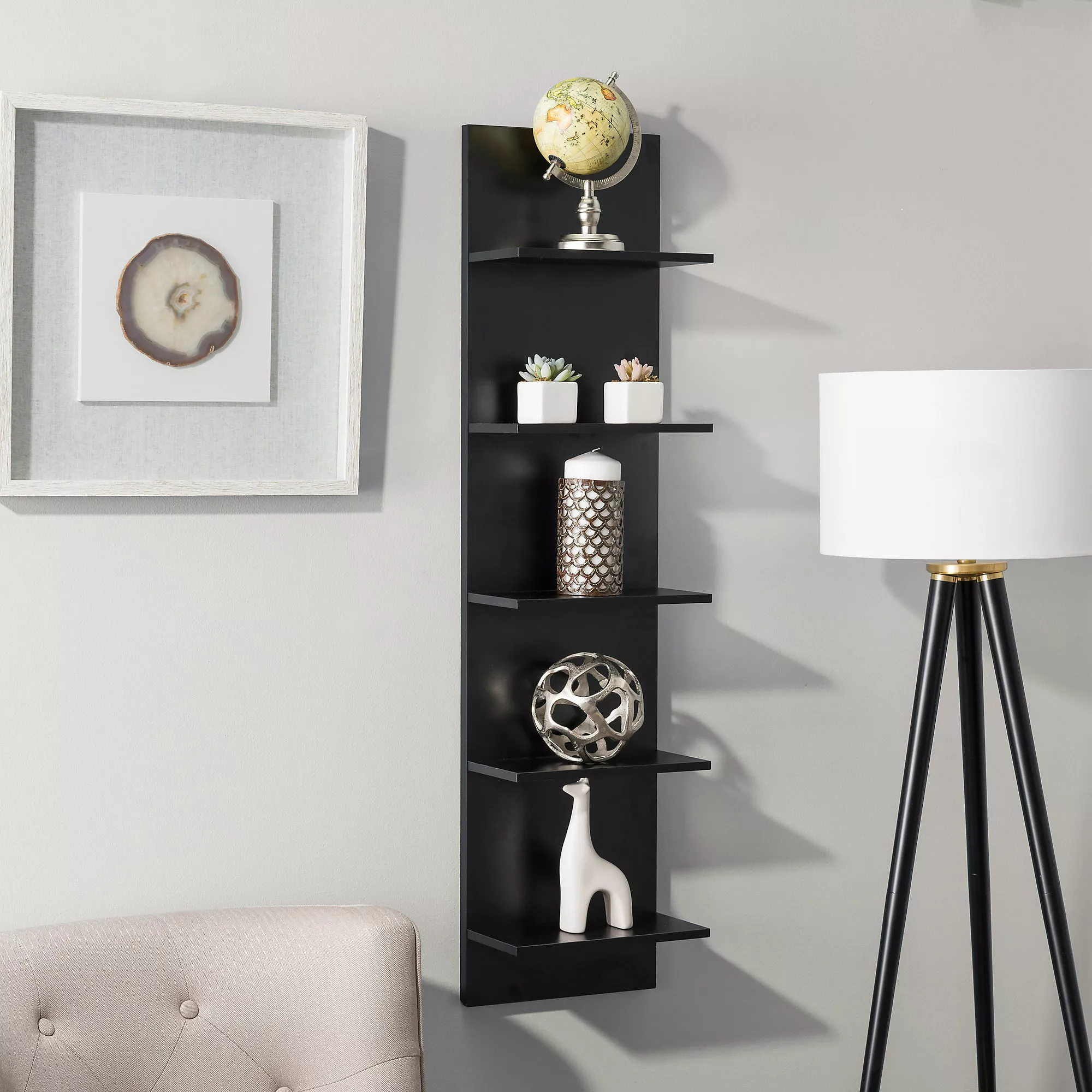 Danya B Wide 5 Tier Column Wall Shelving Unit - Image 3