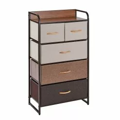 Danya B Modern Decorative Storage Chest Dresser With Fabric Drawers