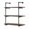 Danya B Three Tier Industrial Pipe Wall Shelf