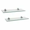 Danya B Clear Glass Floating Shelves - Set Of 2