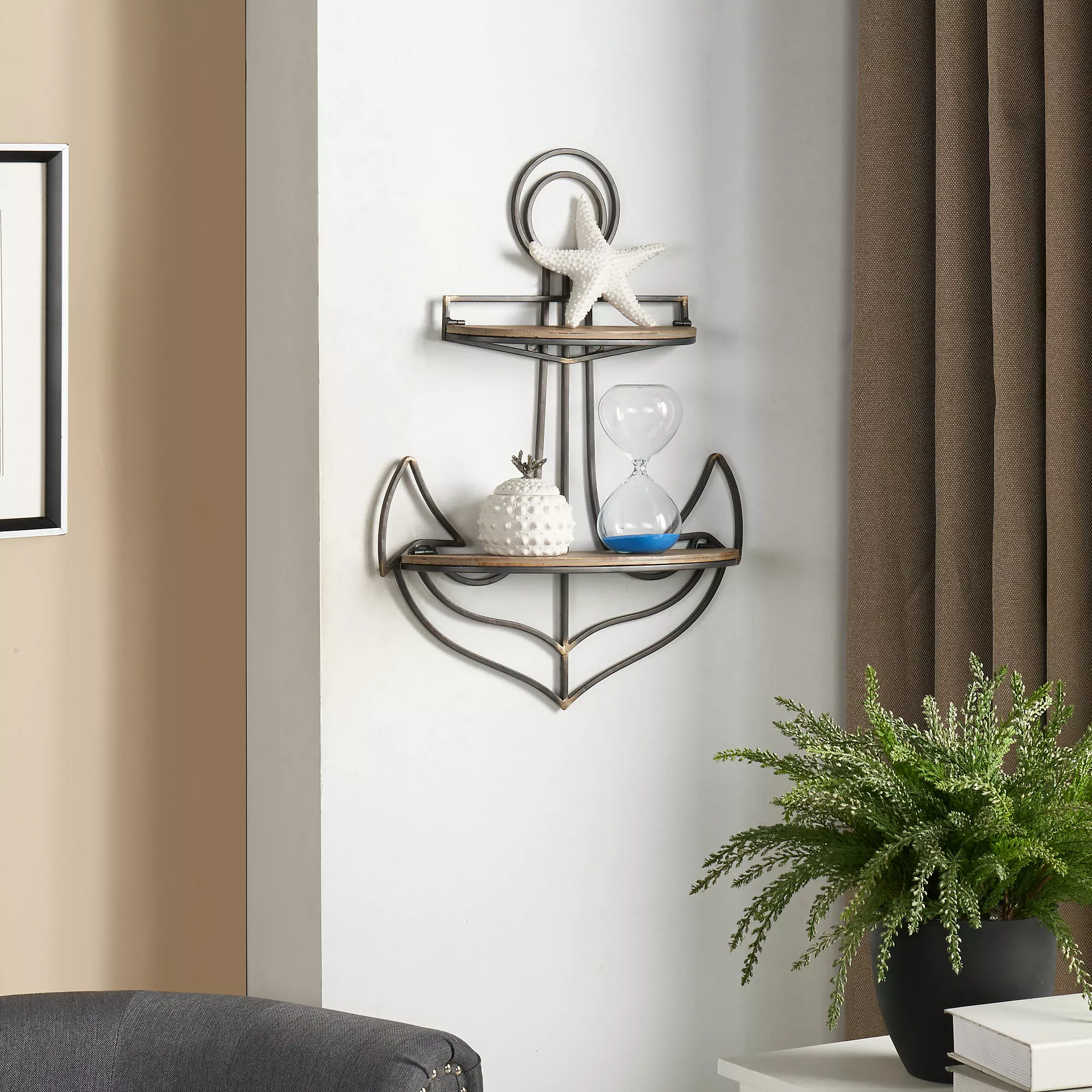 Danya B Rustic Anchor Wall Shelf - Image 3
