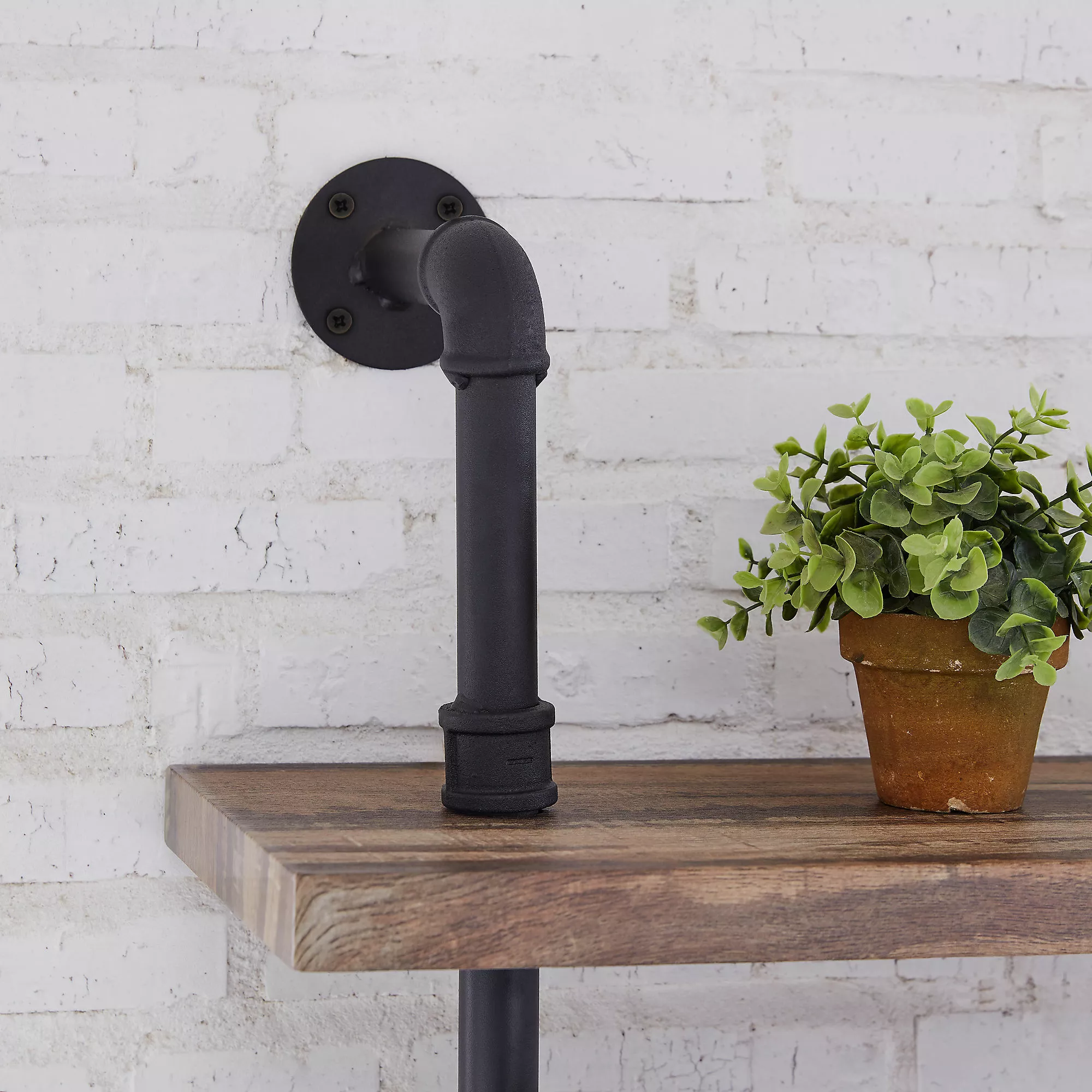 Danya B Modern Rustic Six Tier Industrial Pipe Wall Shelving Unit - Image 5