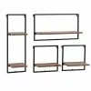 Danya B 4 Piece Framed Rustic Industrial Wall Shelf Set