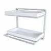 Danya B Wall Mounted 2 Tier Shelving Unit With Towel Rack And Removable Trays