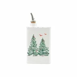 Vietri Lastra Holiday Trees Olive Oil Can Dispenser
