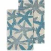 Chesapeake Ariel Star Pattern Cotton Anti Skid 2 Piece Bath Rug Set