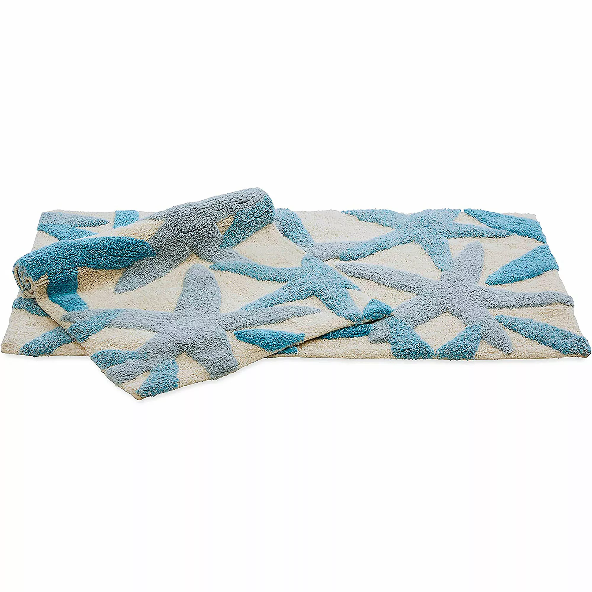 Chesapeake Ariel Star Pattern Cotton Anti Skid 2 Piece Bath Rug Set - Image 3