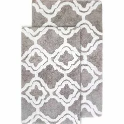 Chesapeake Double Quatrefoil Cotton Anti Skid 2 Piece Bath Rug Set