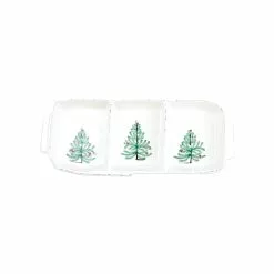 Vietri Lastra Holiday Trees Melamine Three Part Server