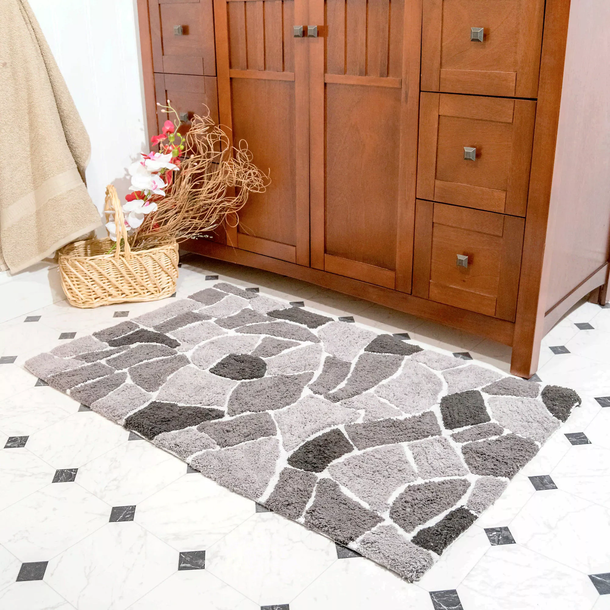 Chesapeake Boulder Cotton Anti Skid 2 Piece Bath Rug Set - Image 2