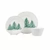 Vietri Lastra Holiday Trees 3 Piece Melamine Dinnerware Place Setting