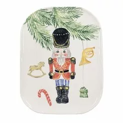 Vietri Nutcracker Christmas Rectangular Serving Platter In Gift Box