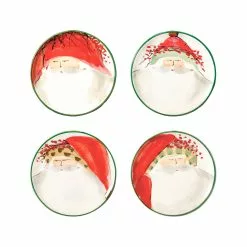 Vietri Old St Nick Christmas Assorted Appetizer Plates - Set Of 4