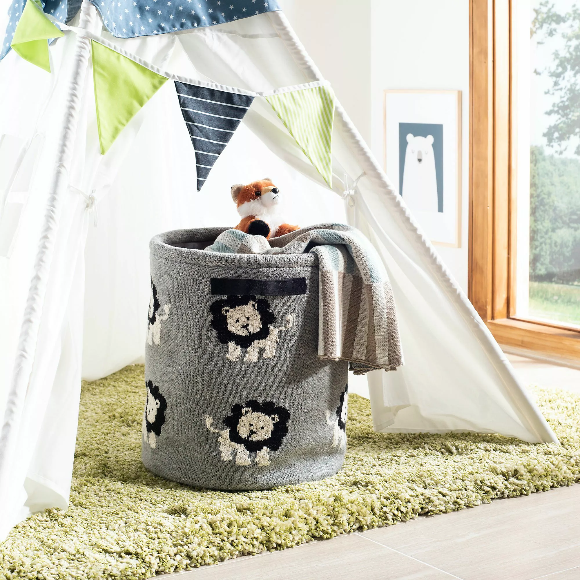 Safavieh Leo Lion Kids Cotton Storage Basket - Image 5