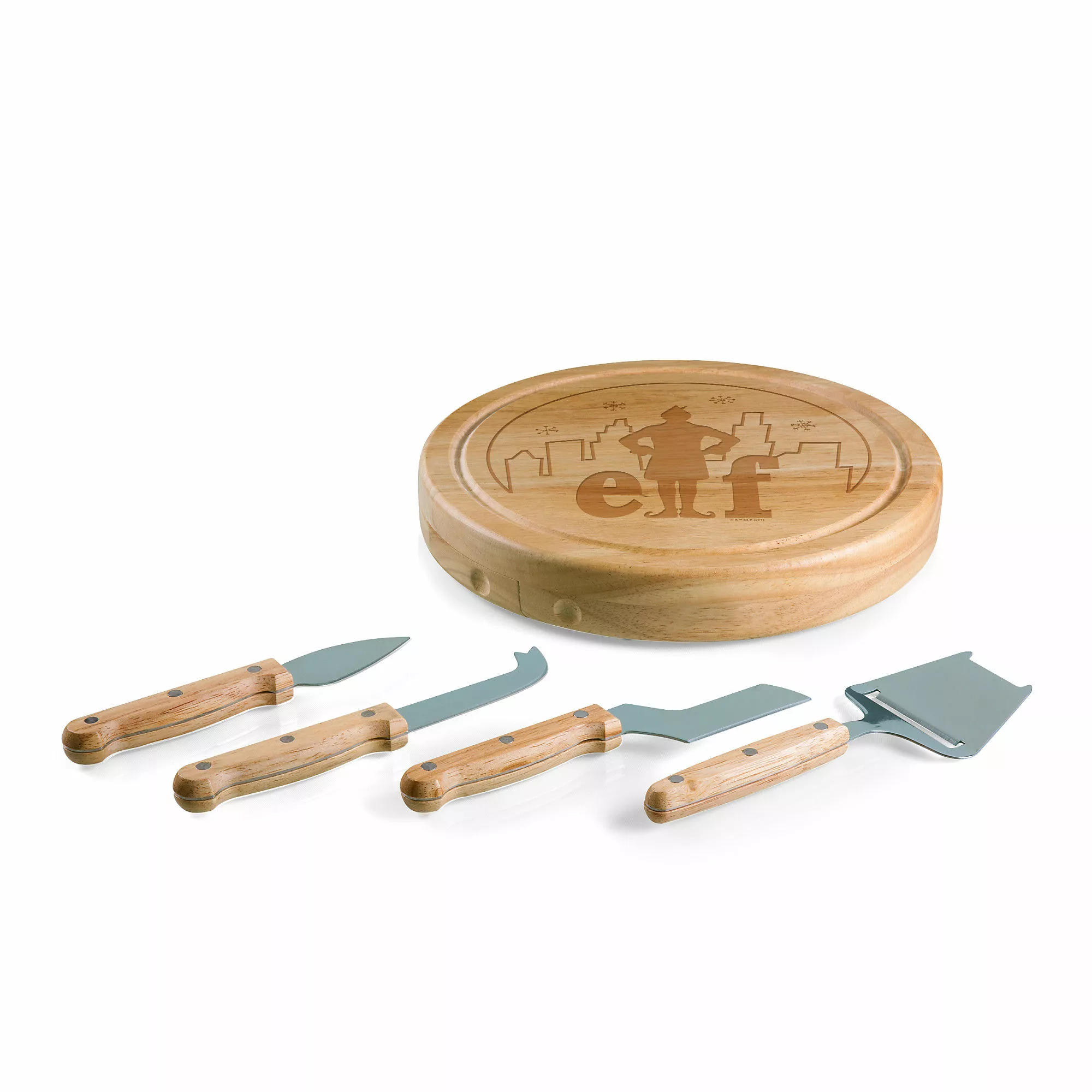 Picnic Time Elf Snow Globe Circo Cheese Cutting Board And Tools Set - Image 2