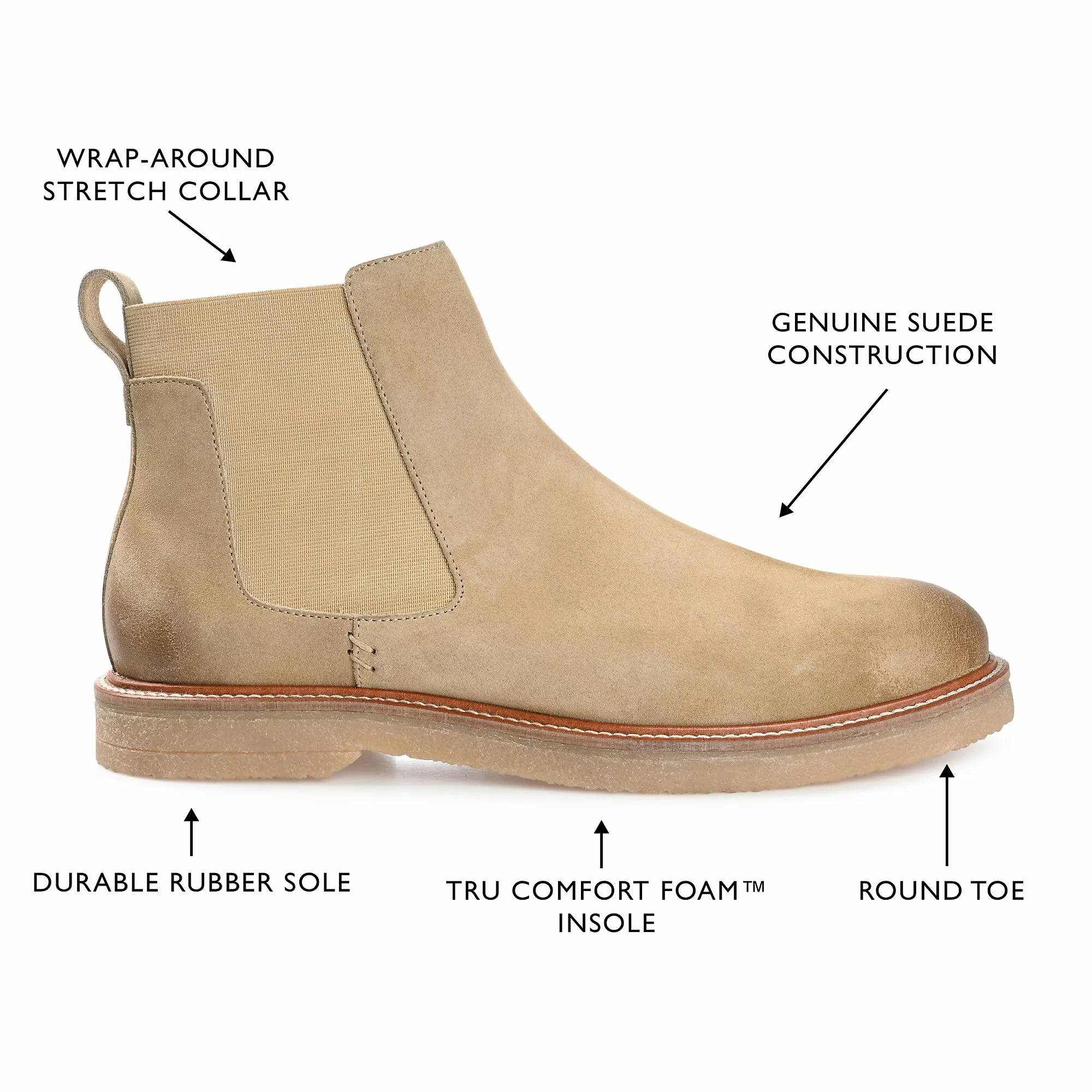 Thomas & Vine Thomas And Vine Men's Cedric Plain Toe Leather Suede Boots - Image 6