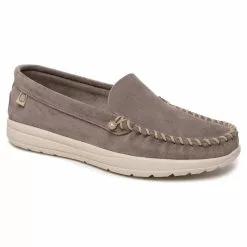 Minnetonka Women's Discover Classic Suede Slip On Shoes