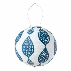 Allsop Home & Garden Allsop Home And Garden Outdoor Solar Soji Stella Printed 12 Inch Indigo Leaf Lantern