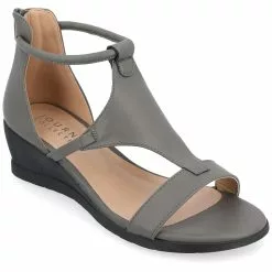 Journee Collection Women's Trayle T Strap Wedge Sandals