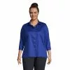 Lands' End Women's Plus Size 3/4 Sleeve Performance Twill Shirt
